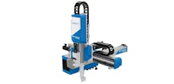 Sumitomo has launched its own brand of pick-and-place Cartesian robots for use with its injection molding machines Sumitomo has launched its own brand of pick-and-place Cartesian robots for use with its injection molding machines