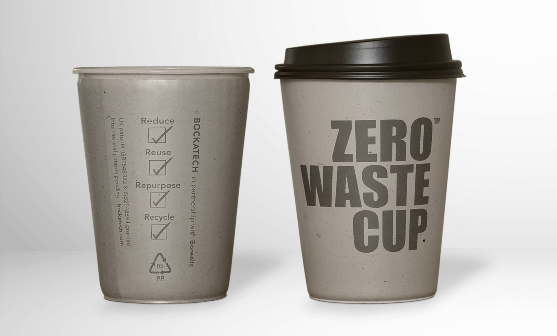 Bockatch's Zero Waste Cups, like this one, made from its EcoCore process for physical foaming, were on display at the 2021 United Nations Climate Change Conference.