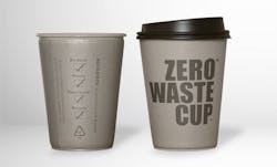 Bockatch&apos;s Zero Waste Cups, like this one, made from its EcoCore process for physical foaming, were on display at the 2021 United Nations Climate Change Conference.