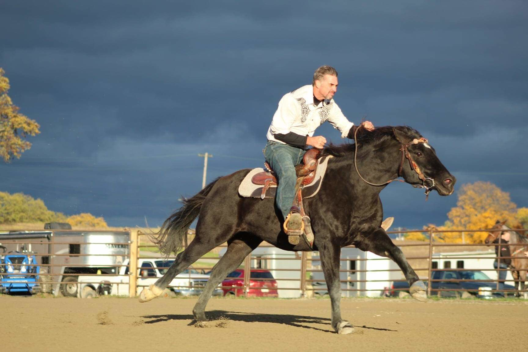 When his daughter expressed an interest in riding horses, Kurt Duska decided to join her; in his 50s, he now competes in rodeos.