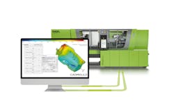 Engel's sim link exchanges data between a molding simulation program and an injection molding machine. Engel's sim link exchanges data between a molding simulation program and an injection molding machine.