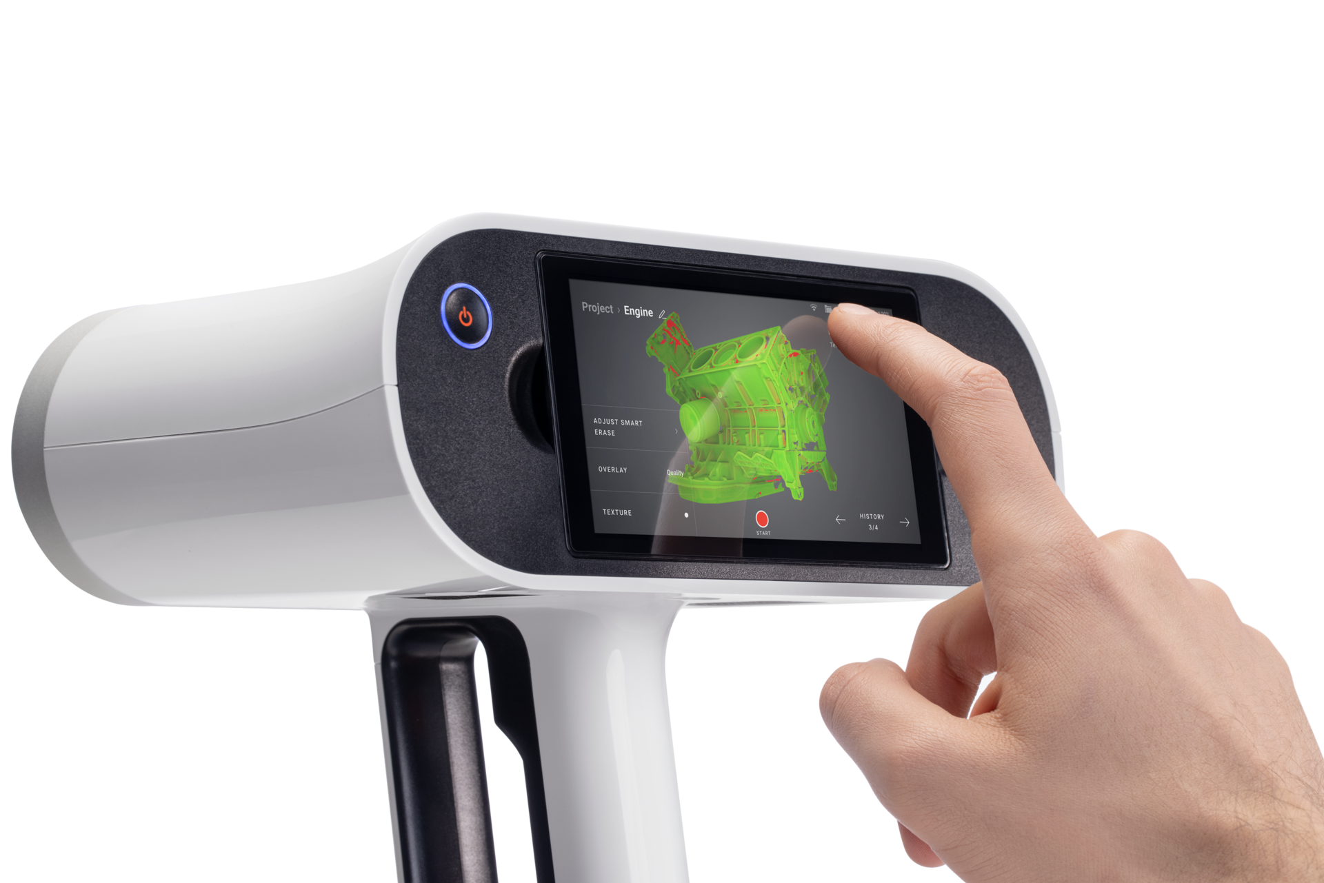 The updated 2022 Artec Leo 3D scanner includes a new user interface and an easier-to-use screen.