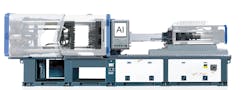LS Mtron's artificial intelligence capabilities allow users to glean more insights into the injection molding process, as illustrated by this transparent press. LS Mtron's artificial intelligence capabilities allow users to glean more insights into the injection molding process, as illustrated by this transparent press.