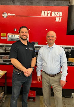 Tad McGwire, right, is CEO and owner of Industrial Heater Corp., as well as serving as chairman of the Plastics Industry Association (PLASTICS). Here, he stands next to his oldest son, Tom.
