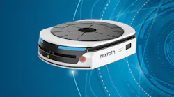 The AMR features 360-degree obstacle detection, anti-collision bumpers and emergency stop buttons in the front and rear.