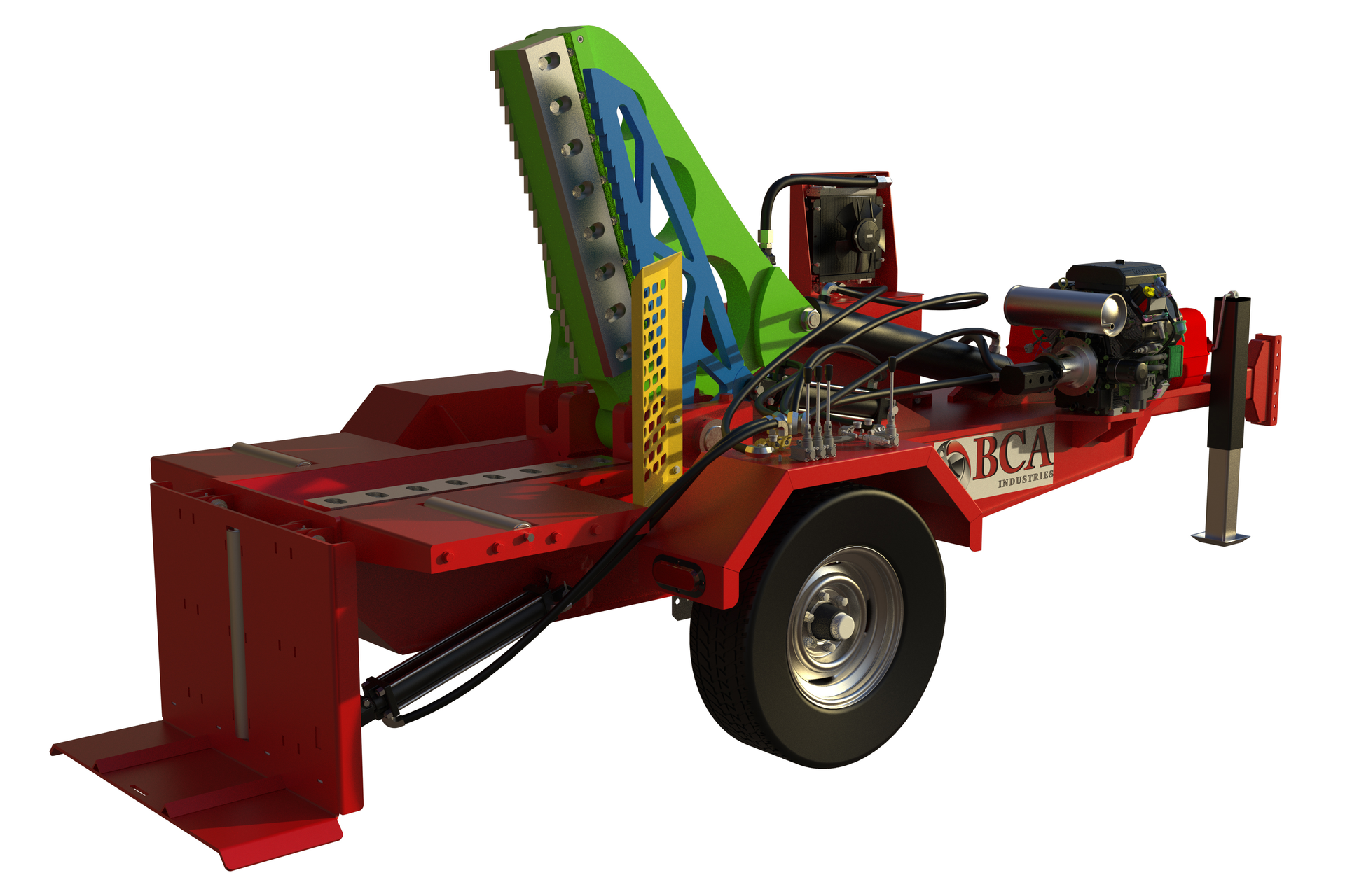 BCA Industries' portable, gas-powered alligator shears can turn oversized plastic items into pieces that small or mid-sized shredders can handle.