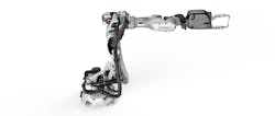 Comau’s latest six-axis robot can handle payloads up to 485 pounds and has a horizontal reach of 8.8 feet. Comau’s latest six-axis robot can handle payloads up to 485 pounds and has a horizontal reach of 8.8 feet.