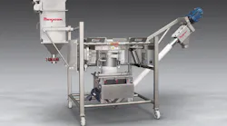 This half-frame bulk bag discharger from Flexicon provides dust-free transfer of material to downstream equipment or storage vessels.