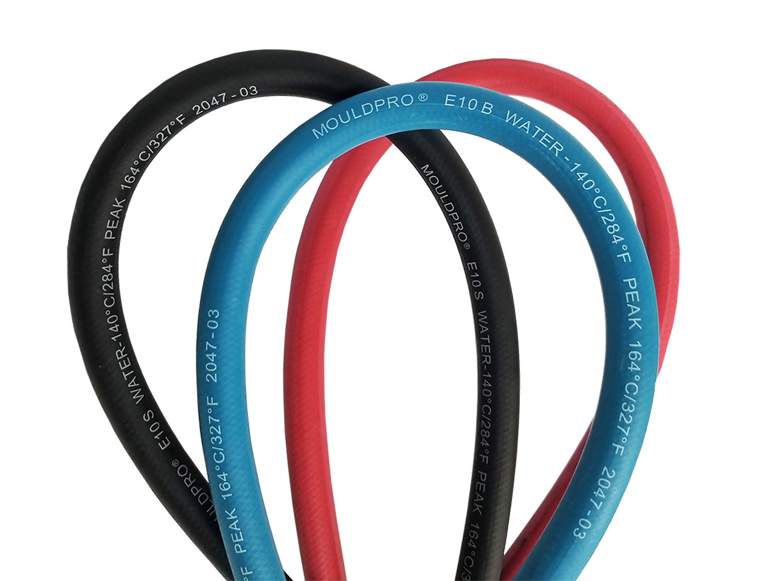 The hoses are made from polytetrafluoroethylene.