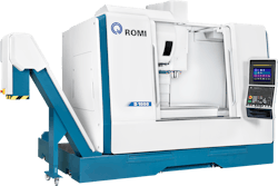 Romi’s new D 1000 VMC features an updated design that provides rigidity and vibration absorption to allow for precise machining. Romi’s new D 1000 VMC features an updated design that provides rigidity and vibration absorption to allow for precise machining.