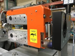 This Versa C-44 caterpillar puller features a 4-inch opening and 4-inch-wide belt. Its pneumatic opening feature allows the system to be automated. This Versa C-44 caterpillar puller features a 4-inch opening and 4-inch-wide belt. Its pneumatic opening feature allows the system to be automated.