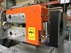 This Versa C-44 caterpillar puller features a 4-inch opening and 4-inch-wide belt. Its pneumatic opening feature allows the system to be automated. This Versa C-44 caterpillar puller features a 4-inch opening and 4-inch-wide belt. Its pneumatic opening feature allows the system to be automated.