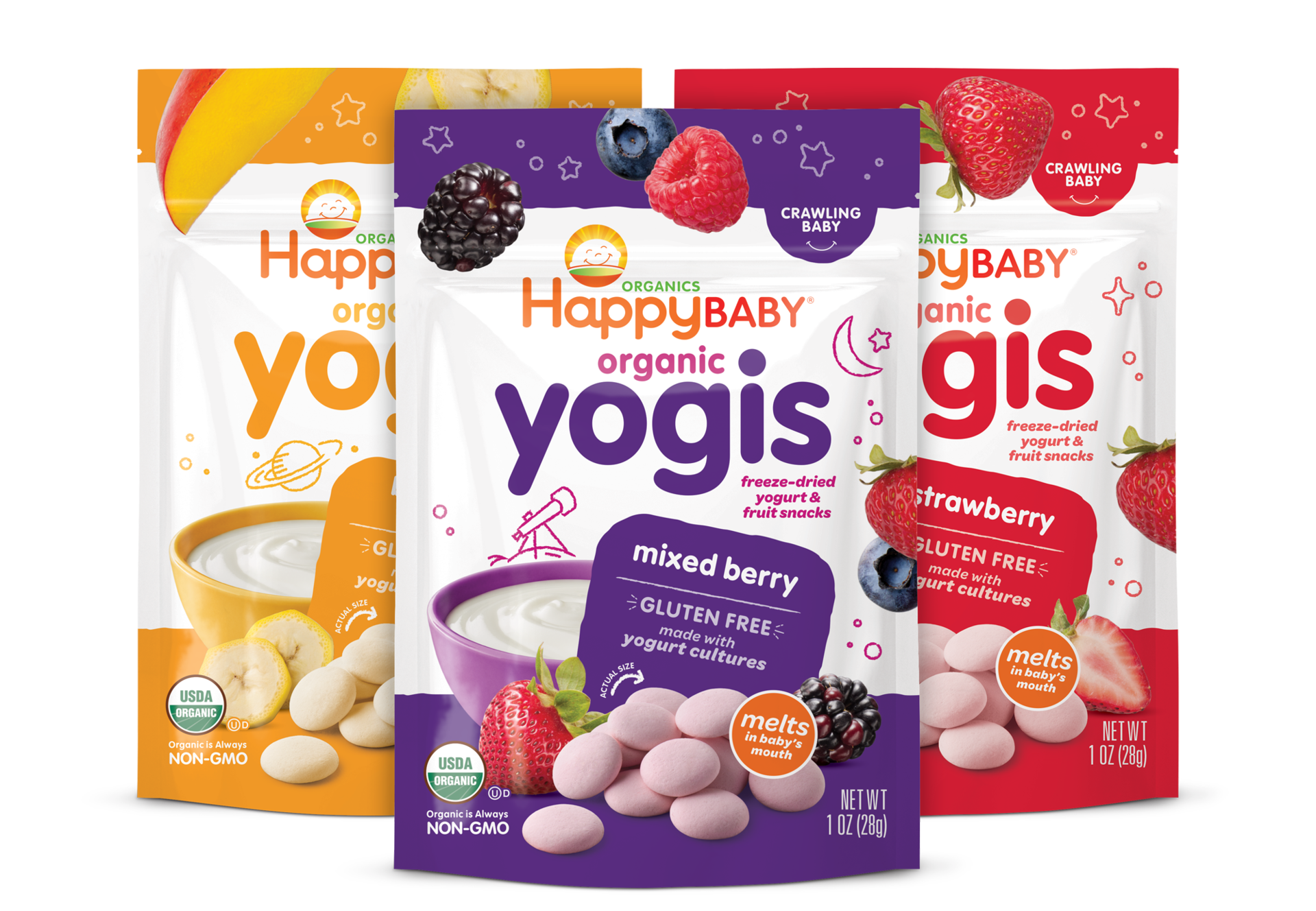 Using data from a life-cycle assessment that takes into account the cradle-to-grave environmental impacts of a package, from resource extraction to disposal, Happy Family Organics decided to cut down on the size of its Happy Baby Yogis fruit snacks.