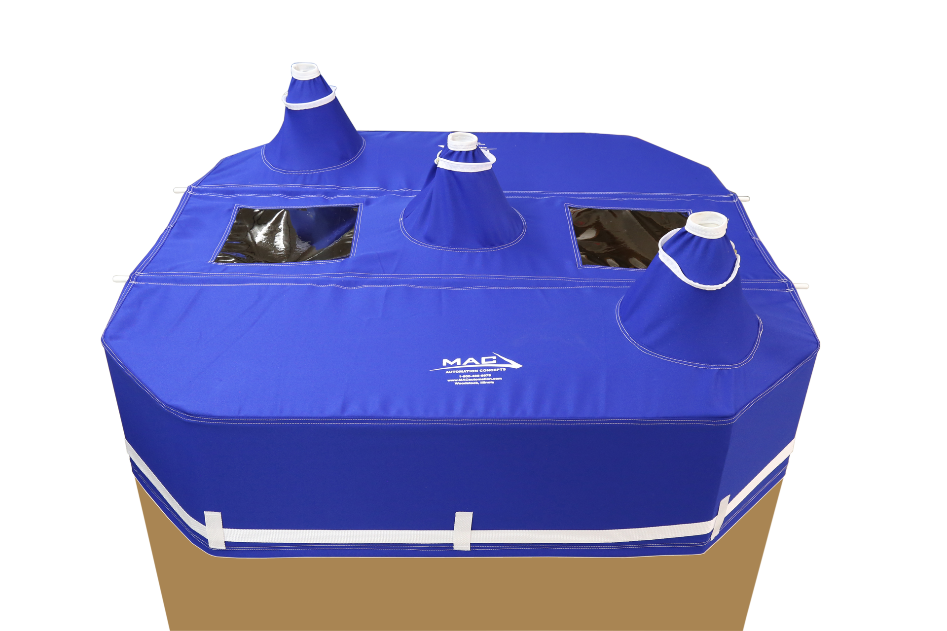 This new line of gaylord covers incorporates two telescoping rods that make them easier to install.