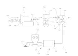 The patent application describes a process using solvent and high shear to extract pigments from plastic waste in a reactor. Heat and inert gases may also be introduced, and the solvent is extracted each cycle for reuse in the next cycle. The patent application describes a process using solvent and high shear to extract pigments from plastic waste in a reactor. Heat and inert gases may also be introduced, and the solvent is extracted each cycle for reuse in the next cycle.