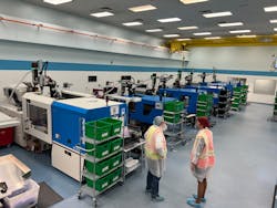 Westfall Technik has equipped the injection molding machines at its new Antioch, Ill., plant with Wittmann robots and sprue pickers. Westfall Technik has equipped the injection molding machines at its new Antioch, Ill., plant with Wittmann robots and sprue pickers.