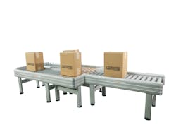 Dynamic Conveyor’s DynaRoller has motor-driven rollers that can rotate 360 degrees to divert items from their original path of travel. Dynamic Conveyor’s DynaRoller has motor-driven rollers that can rotate 360 degrees to divert items from their original path of travel.