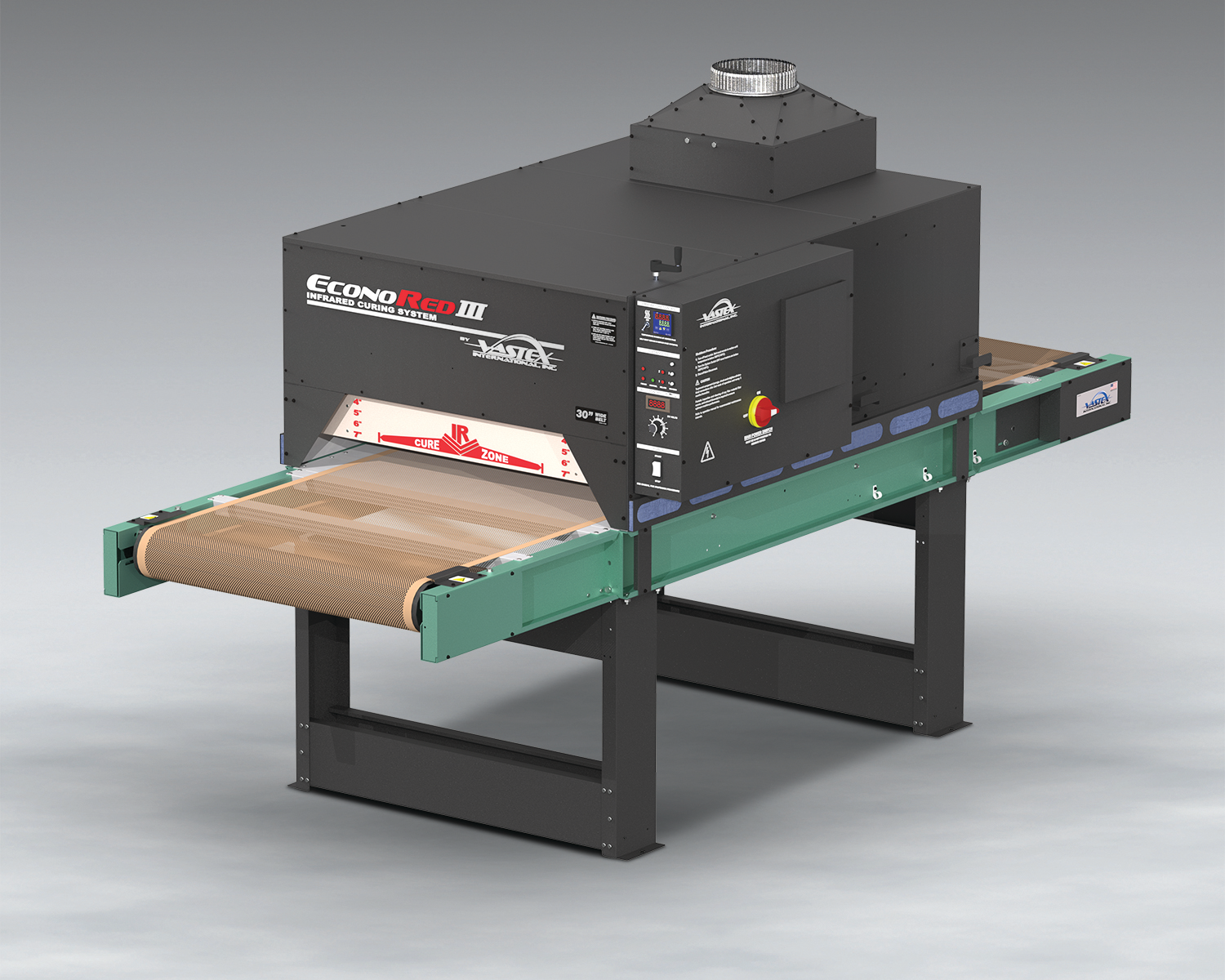 Vastex is touting the plastics industry applications of its EconoRed III high-capacity oven.