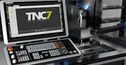 Heidenhain’s TNC7 CNC machine control has a 24-inch touchscreen monitor that supports training videos and a virtual simulation of the machined part and work envelope. Heidenhain’s TNC7 CNC machine control has a 24-inch touchscreen monitor that supports training videos and a virtual simulation of the machined part and work envelope.