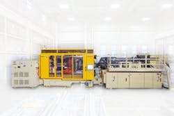 Husky's new HyPET HPP5e Recycled Melt to Preform system allows users to process post-consumer flake directly, eliminating time-consuming and costly steps normally involved in recycling PET. Husky's new HyPET HPP5e Recycled Melt to Preform system allows users to process post-consumer flake directly, eliminating time-consuming and costly steps normally involved in recycling PET.