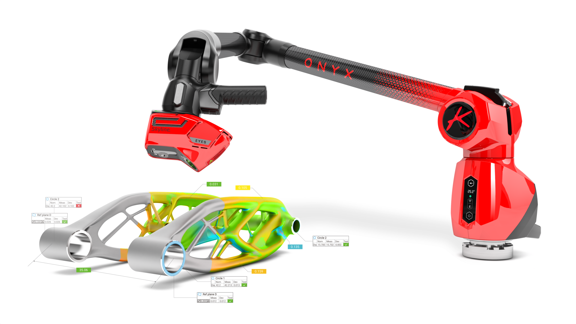 Kreon&rsquo;s Onyx measuring arm has extremely high-resolution encoders, and is easily integrated with the company's Skyline range of 3D scanners.