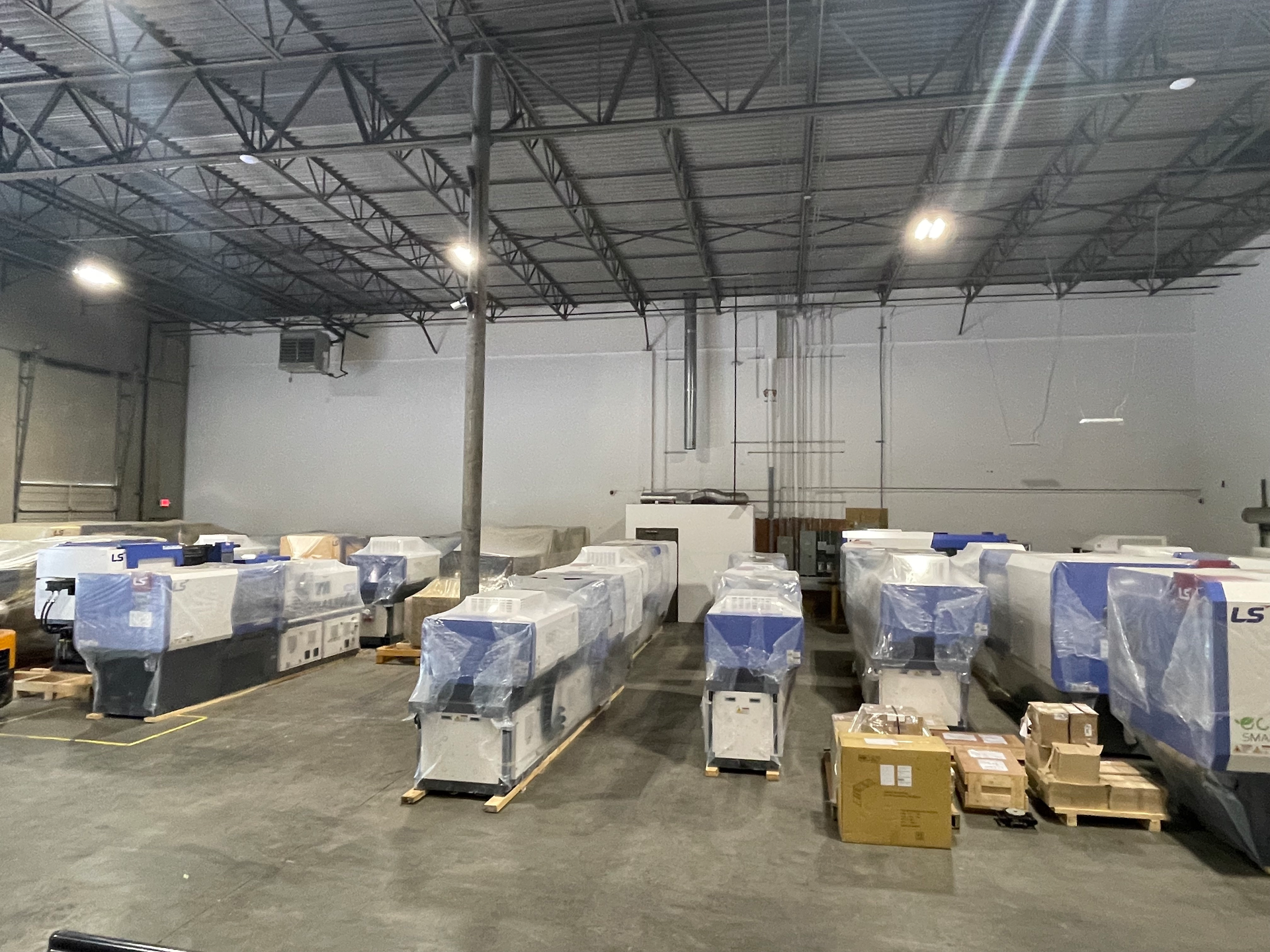 LS Mtron's new headquarters in Duluth, Ga., holds a large inventory of injection molding machines.