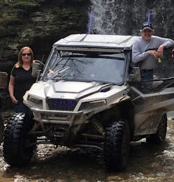 Steve Johnson and his wife, Cindy, who provides administrative support at MoldTrax, enjoy riding utility terrain vehicles on the Hatfield-McCoy Trails in southern West Virginia. Steve Johnson and his wife, Cindy, who provides administrative support at MoldTrax, enjoy riding utility terrain vehicles on the Hatfield-McCoy Trails in southern West Virginia.