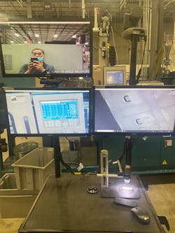 Plastic Molding Manufacturing's cart-based real-time sampling system lets it capture images of parts on the production floor and share them with other stakeholders. Plastic Molding Manufacturing's cart-based real-time sampling system lets it capture images of parts on the production floor and share them with other stakeholders.