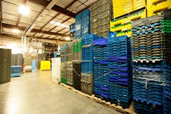 Scrap waits to be reprocessed at Monoflo International. Scrap waits to be reprocessed at Monoflo International.