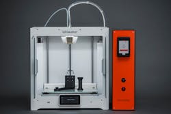 Drywise, shown here with an Ultimaker printer. continuously dries FDM filament during the 3D printing process. Drywise, shown here with an Ultimaker printer. continuously dries FDM filament during the 3D printing process.
