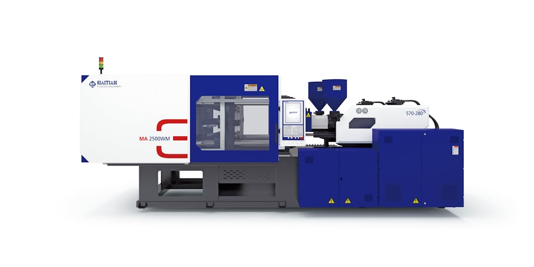 Absolute Haitian is now offering Multi versions of its servo-hydraulic injection molding machines, the Mars III, shown above, as well as the two-platen Jupiter III presses.