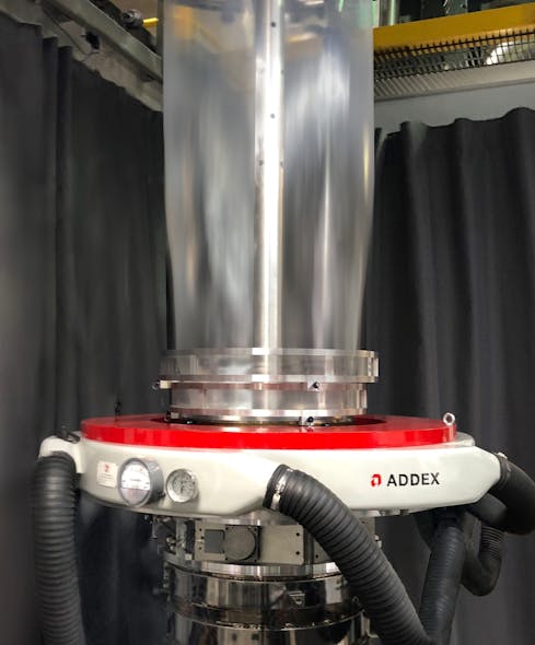 Addex&apos;s new Short Stack air-ring system configuration typically provides a 25 percent increase in output over the company&rsquo;s original &ldquo;Down-on-the-Die&rdquo; version.