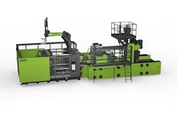 Engel's two-stage process cell takes post-industrial resin and converts it directly into finished parts without requiring a pelletizing step. Engel's two-stage process cell takes post-industrial resin and converts it directly into finished parts without requiring a pelletizing step.