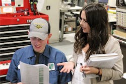 Hannah Coombs, right, works with a colleague. Hannah Coombs, right, works with a colleague.