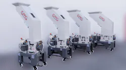 The new CMG SL granulator line is designed for size reduction of injection molded waste such as sprues and runners.