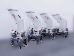 The new CMG SL granulator line is designed for size reduction of injection molded waste such as sprues and runners. The new CMG SL granulator line is designed for size reduction of injection molded waste such as sprues and runners.