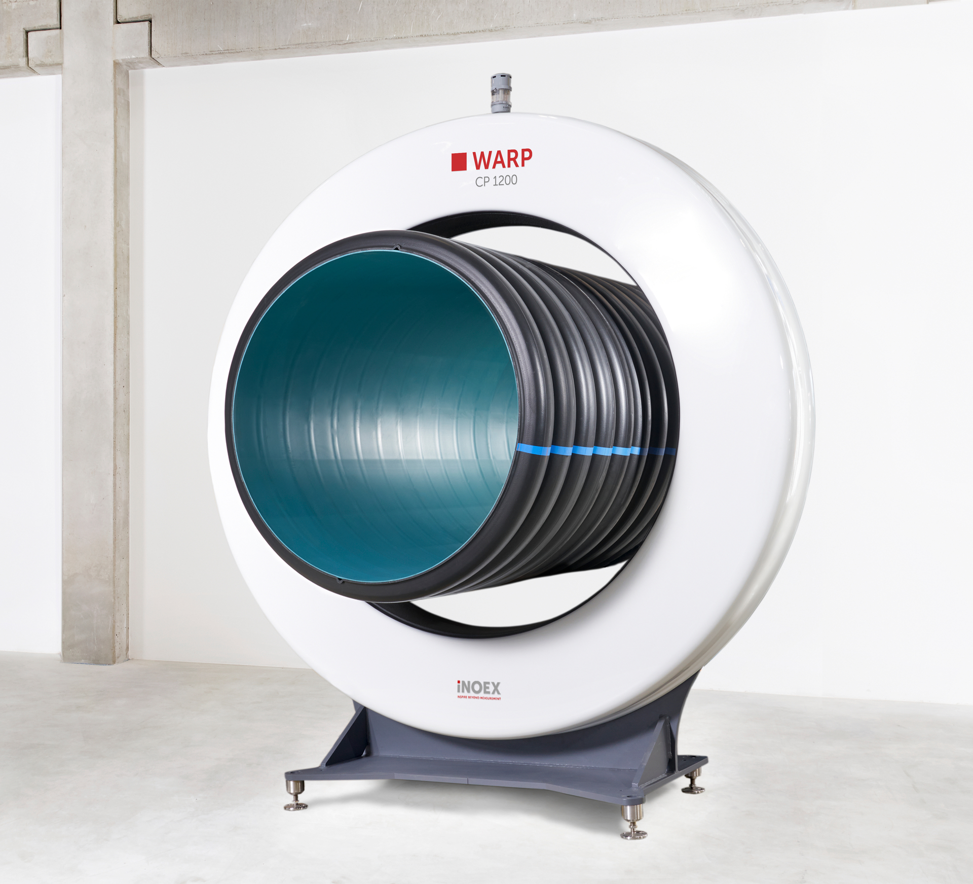 Inoex&rsquo;s new Warp CP uses eight radar-based wall-thickness sensors, and can also measure the bells, crests, liners and valleys of pipes.