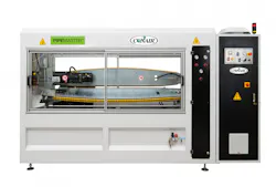 One of six new models, the Conair PipeMaster MBC 160 Haul-Off synchronizes automatically with extruder speed controls, using cleated rollers to support high-volume pipe extrusion while preventing slippage and chatter marks.