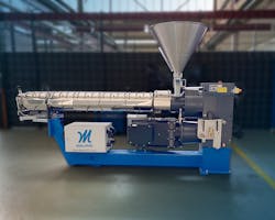 The new MXD 80mm extruder from Maillefer has a compact footprint and updated motor, drive and control systems. The new MXD 80mm extruder from Maillefer has a compact footprint and updated motor, drive and control systems.