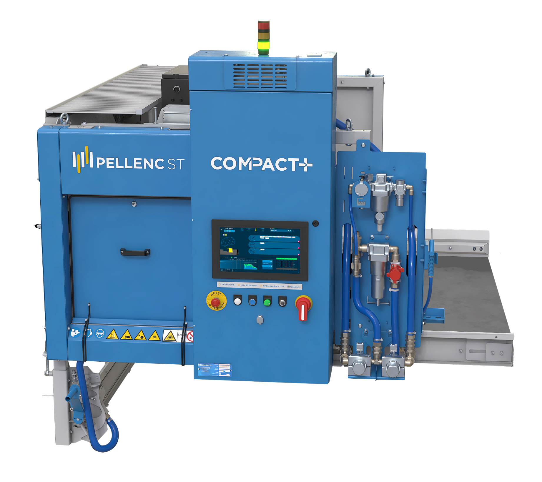 The Pellenc Compact+ sorter has a small footprint and offers a high level of purity of recovered materials.