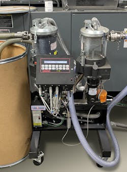 Plastrac's newly patented system can support up to four additive feeders. Plastrac's newly patented system can support up to four additive feeders.