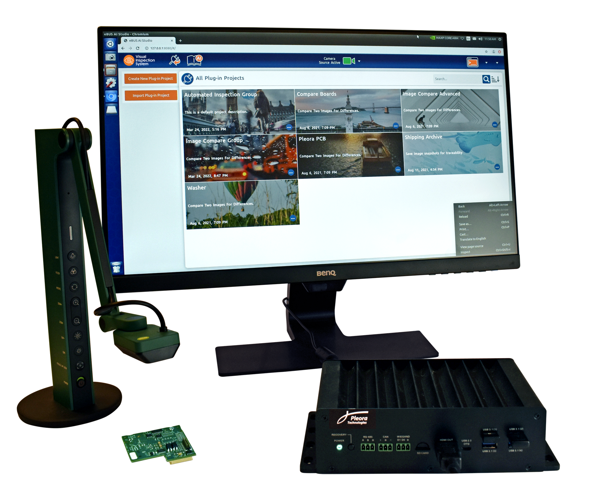 Pleora's vision inspection offerings work with and learn from human operators, and are easy to implement, the company says.
