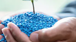 Tepex Dynalite Scopeblue 813 is made from bio-based raw materials — flax fibers and polylactic acid.