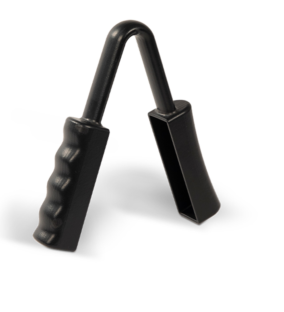 DuraForm PAx Black resin can be used to create durable and easily recyclable 3D printed prototypes and end-use parts, such as this grip trainer.