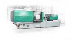 At the K Show, Arburg used its new 1300 injection unit on an Allrounder 720 A press to produce cups.