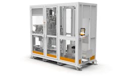 The Beck Bailer provides fully automatic assembly of metal handles on plastic buckets. The Beck Bailer provides fully automatic assembly of metal handles on plastic buckets.