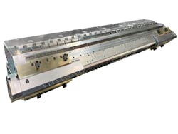 At the K Show, Comelt demonstrated its expertise in die-making with this customized 1,8500mm die for sheet. At the K Show, Comelt demonstrated its expertise in die-making with this customized 1,8500mm die for sheet.