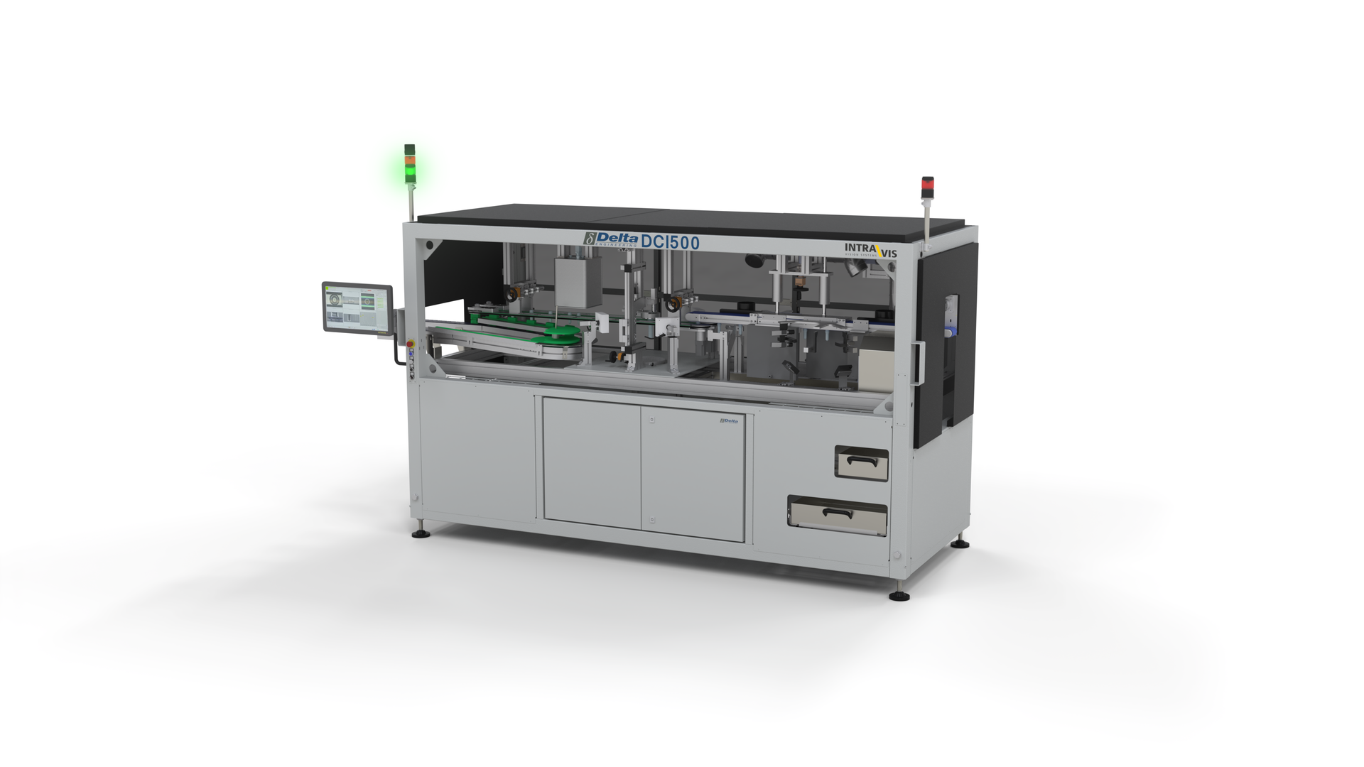 Delta Engineering's DCI500 inspection system handles preforms gently.