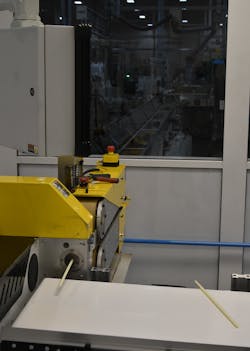 Tubing for a new blood-separation device comes off the line. Tubing for a new blood-separation device comes off the line.