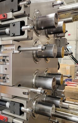 StackTeck developed this five-piece collapsing core system for making paint cans. StackTeck developed this five-piece collapsing core system for making paint cans.